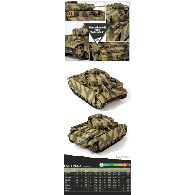 Academy® Maquette Militaire Char Panzer III Ausf.L "Bataille De Kursk" 1:35 10 Academy® Maquette Militaire Char Panzer III Ausf.L "Bataille De Kursk" 1:35 – Image 8