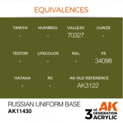 AK® Peinture Acrylique (3G) Base Uniforme Soviétique Figure Series 17 Ml -Modèle Militaire Jouet ak peinture acrylique 3g base uniforme sovietique figure series AK11430 1