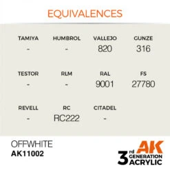 AK® Peinture Acrylique (3G) Blanc Cassé (offwhite)17 Ml -Modèle Militaire Jouet ak peinture acrylique 3g blanc casse offwhite17 ml ak11002 1