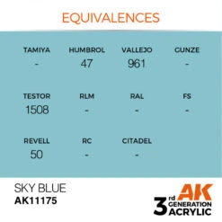AK® Peinture Acrylique (3G) Bleu Ciel (sky Blue)17 Ml -Modèle Militaire Jouet ak peinture acrylique 3g bleu ciel sky blue17 ml ak11175 1