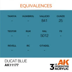 AK® Peinture Acrylique (3G) Bleu Ducat (ducat Blue)17 Ml -Modèle Militaire Jouet ak peinture acrylique 3g bleu ducat ducat blue17 ml ak11177 1