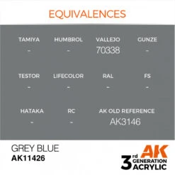 AK® Peinture Acrylique (3G) Gris Bleu Figure Series 17 Ml -Modèle Militaire Jouet ak peinture acrylique 3g gris bleu figure series 17 ml AK11426 1