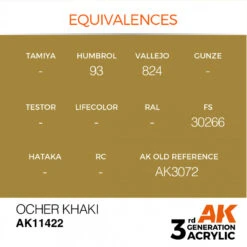AK® Peinture Acrylique (3G) Ocre Kaki Figure Series 17 Ml -Modèle Militaire Jouet ak peinture acrylique 3g ocre kaki figure series 17 ml ak11422 1