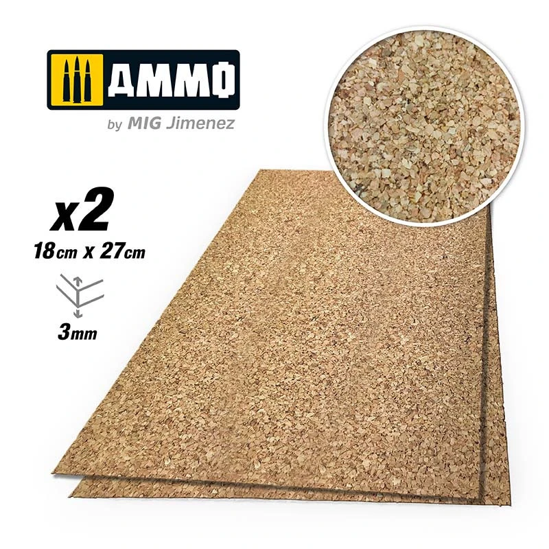 Ammo® Create Cork - Feuille De Liège 3 Mm (x2) Grain Moyen 3 Ammo® Create Cork - Feuille De Liège 3 Mm (x2) Grain Moyen