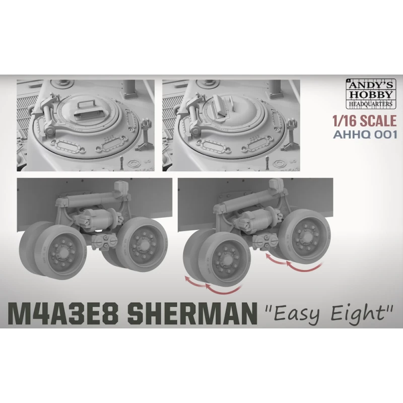 Andy's Hobby® Maquette Militaire Char Sherman M4A3E8 "Easy Eight" 1:16 6 Andy's Hobby® Maquette Militaire Char Sherman M4A3E8 "Easy Eight" 1:16 – Image 4