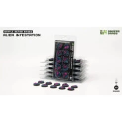 GamersGrass® - Socle Résine Alien Infestation Rond 25 Mm (x10)