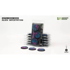 GamersGrass® - Socle Résine Alien Infestation Rond 50 Mm (x3)