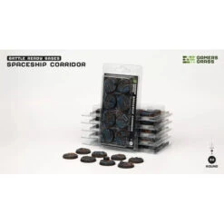 GamersGrass® - Socles Résine Spaceship Corridor Rond 32 Mm (x8)
