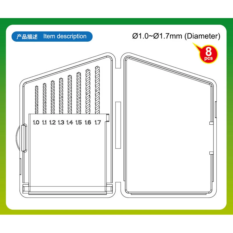 Master Tools® Set De Forêts De Diamètres 1 à 1,7 Mm (8pcs) 4 Master Tools® Set De Forêts De Diamètres 1 à 1,7 Mm (8pcs) – Image 2