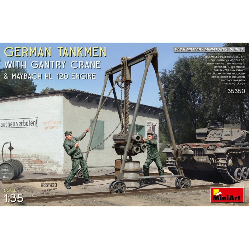MiniArt® Grue Gantry 5 Tonnes + Moteur Maybach HL120 + Mécaniciens Allemands WW2 1:35 4 MiniArt® Grue Gantry 5 Tonnes + Moteur Maybach HL120 + Mécaniciens Allemands WW2 1:35 – Image 2