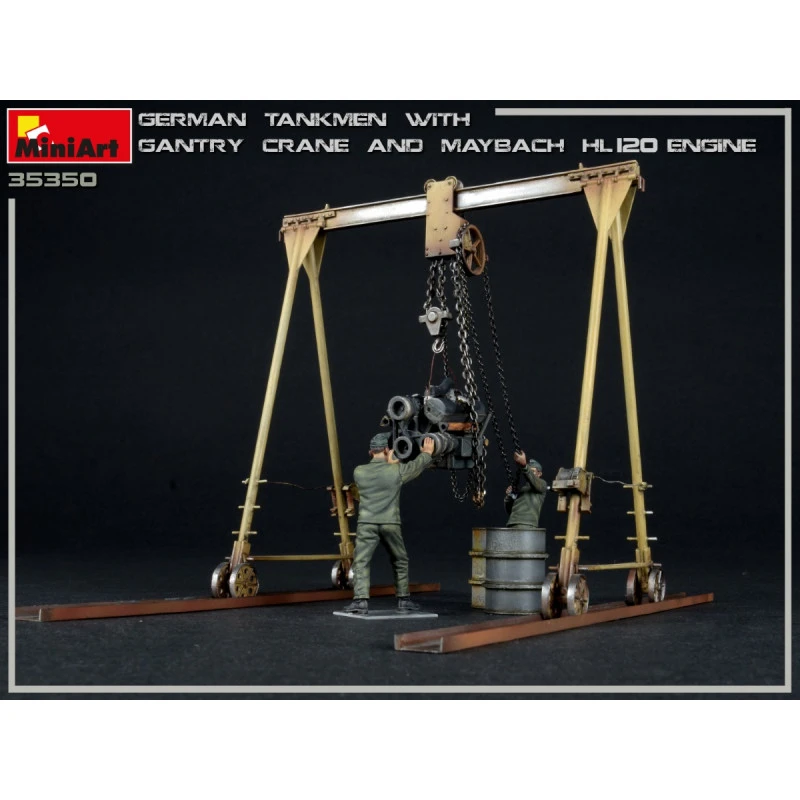 MiniArt® Grue Gantry 5 Tonnes + Moteur Maybach HL120 + Mécaniciens Allemands WW2 1:35 7 MiniArt® Grue Gantry 5 Tonnes + Moteur Maybach HL120 + Mécaniciens Allemands WW2 1:35 – Image 5