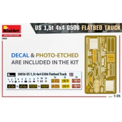 MiniArt Maquette US 1,5t 4x4 G506 Flatbed Truck 1:35 -Modèle Militaire Jouet miniart maquette us 15t 4x4 g506 flatbed truck 38056 2