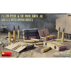 MiniArt® Obus Avec Caisses De Munition 7.5 Cm PZGR. & GR. PATR. KW.K. 40 1:35