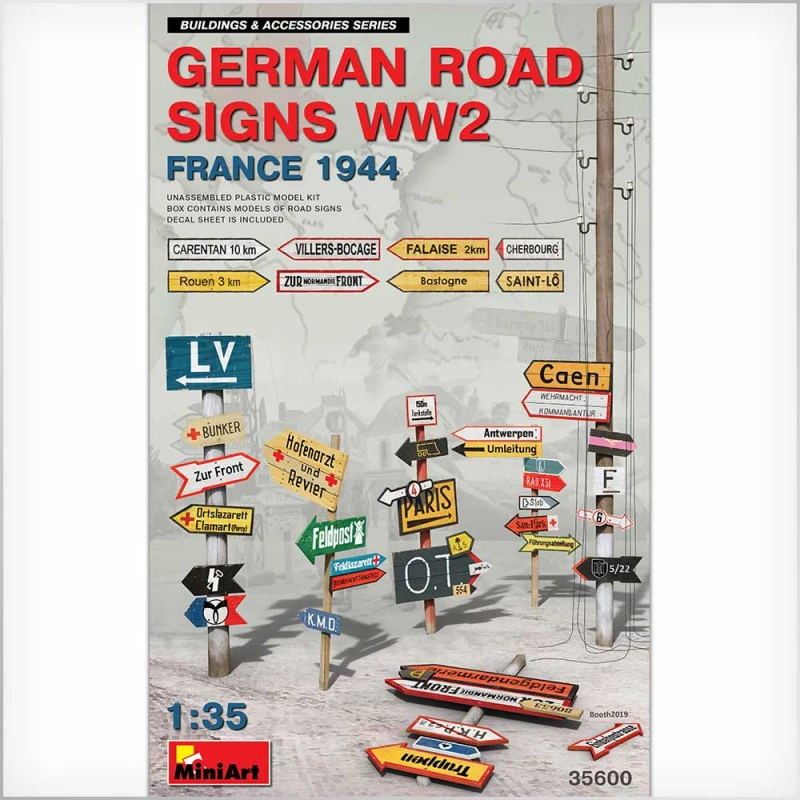 MiniArt® Panneaux Routier Allemands WW2 (France 1944) 1:35 4 MiniArt® Panneaux Routier Allemands WW2 (France 1944) 1:35 – Image 2