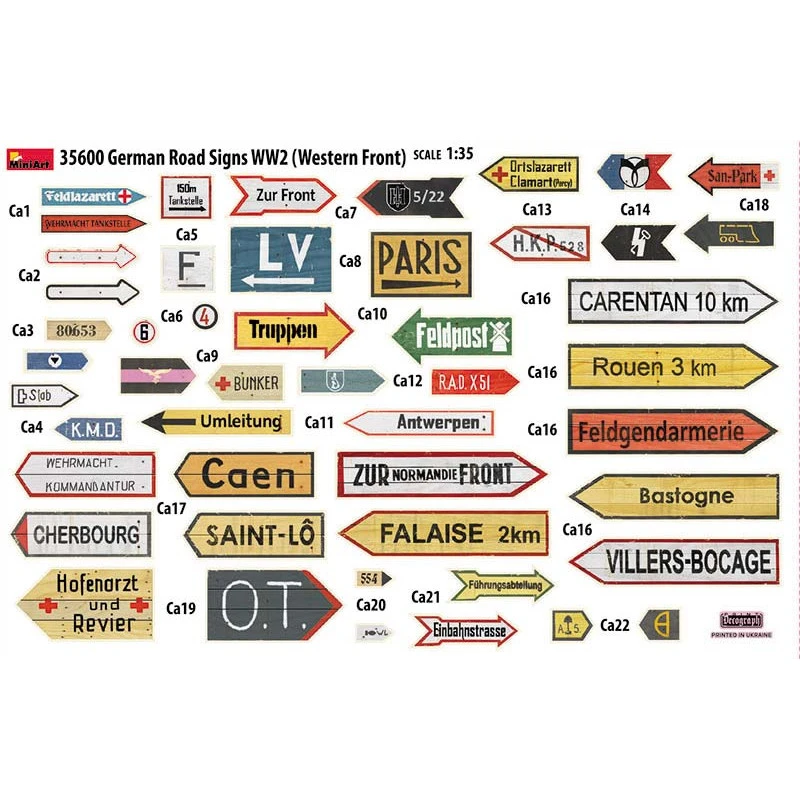 MiniArt® Panneaux Routier Allemands WW2 (France 1944) 1:35 3 MiniArt® Panneaux Routier Allemands WW2 (France 1944) 1:35