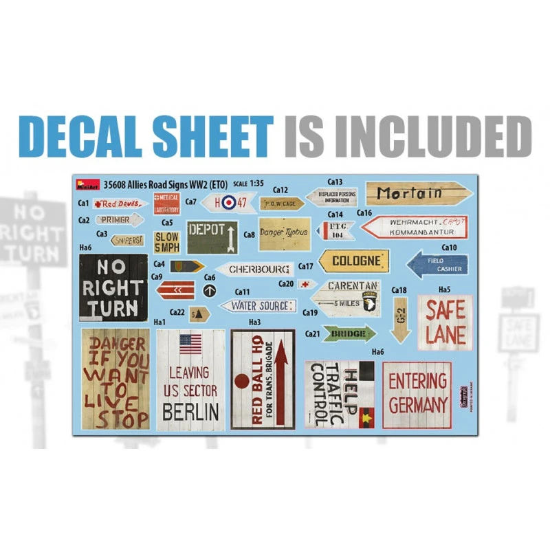 MiniArt® Panneaux Routier Alliés WW2 (théâtre Européen) 1:35 4 MiniArt® Panneaux Routier Alliés WW2 (théâtre Européen) 1:35 – Image 2