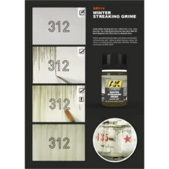 Peinture Enamel AK014 Winter Streaking Grime 35ml -Modèle Militaire Jouet peinture enamel ak014 winter streaking grime 35ml 2