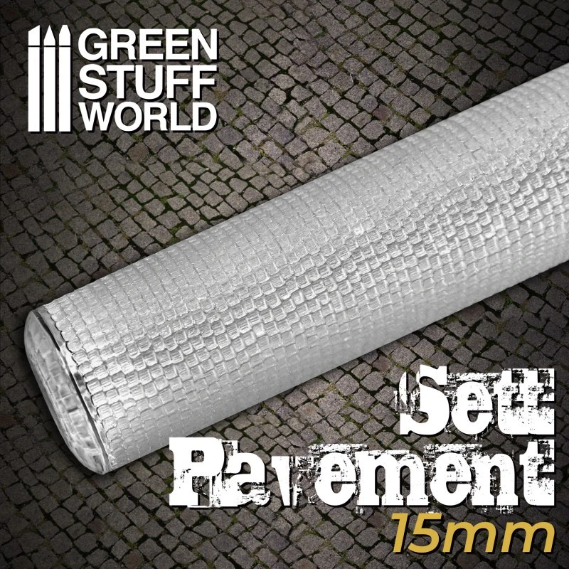 Rolling Pin Sett Pavement 15 Mm - Rouleau Texturé Green Stuff World 3 Rolling Pin Sett Pavement 15 Mm - Rouleau Texturé Green Stuff World