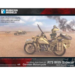 Rubicon Models® - Moto Allemande R75 Avec Sidecar (campagne Afrique Du Nord) 1:56 (28 Mm)