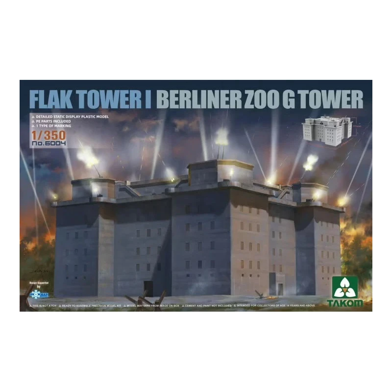Takom® Maquette Flak Tower I Berliner ZOO G Tower 1:350 3 Takom® Maquette Flak Tower I Berliner ZOO G Tower 1:350