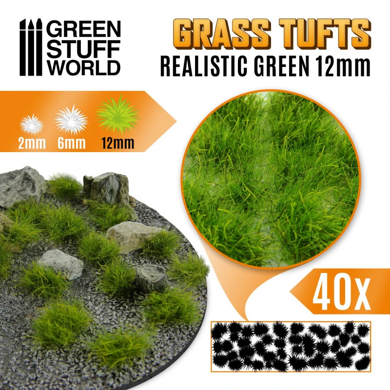 Touffes D'herbe Vert XL 12 Mm Green Stuff World® 3 Touffes D'herbe Vert XL 12 Mm Green Stuff World®